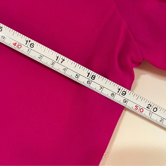 NEW Belle Badgley Mischka Magenta Long Sleeve Ruffle front Mini cocktail Dress - Picture 7 of 17